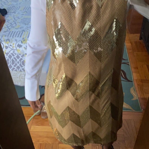 BB Dakota Gold Sequin Mod Style Dress - Picture 8 of 11